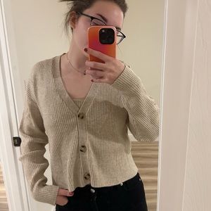 Lucy Paris Beige V-Neck Sweater and Tank Set